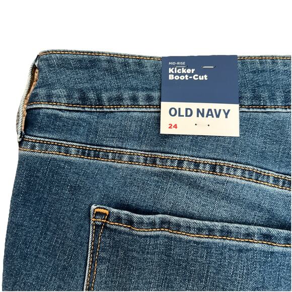 NWT Old Navy Kicker Boot-Cut Jeans Womens Plus Size 24 Med Wash Stretch Cowgirl - Picture 5 of 10